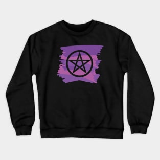 Pagan Pentagram Purple Paint Witch Magick Crewneck Sweatshirt